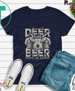 Deer and beer make me happy Gift T-Shirt