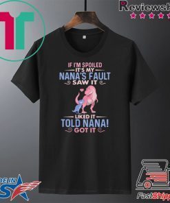 Dinosaur T Rex If I’m Spoiled It’s My Nana’s Fault Saw It Nana Gift T-Shirts