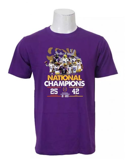 LSU National Championship 2020 Clemson 25 LSU 42 Gift T-Shirts