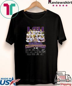 LSU Tigers Players National Championship 2020 Signatures Gift T-Shirt