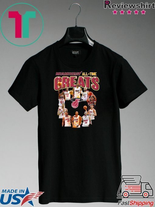 Miami Heat All Time Greats Player Signatures Gift T-Shirts