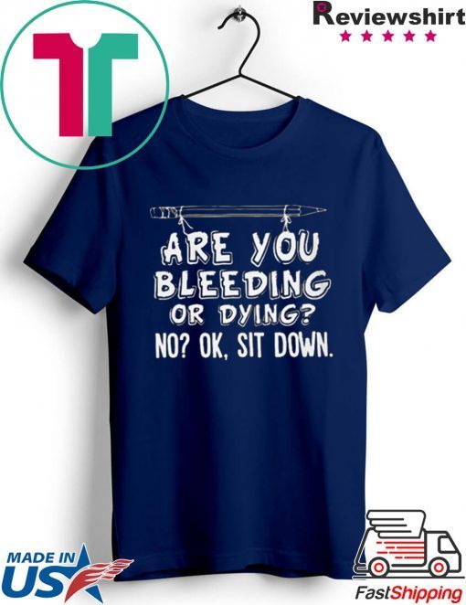 Pencil are you bleeding or dying no ok sit down Gift T-Shirts