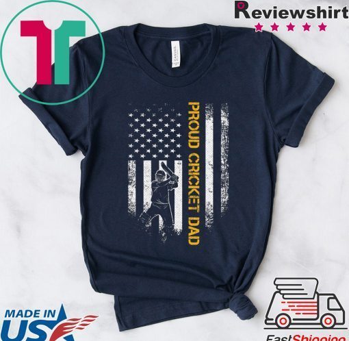 Vintage USA American Flag Proud Cricket Dad Silhouette Gift T-Shirts