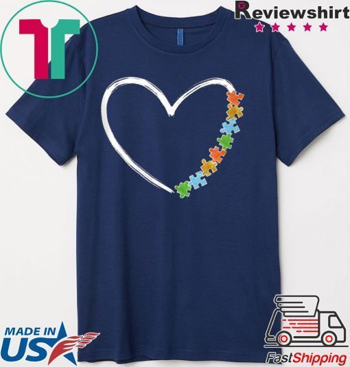 Autism Awareness Kindness Heart of Puzzle Autism Love Gift T-Shirt