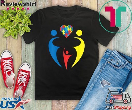 Autism Awarness Family Trio Heart Puzzle Gift Design Gift T-Shirts