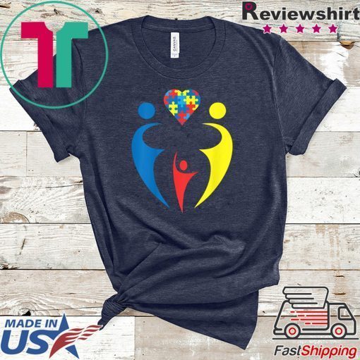 Autism Awarness Family Trio Heart Puzzle Gift Design Gift T-Shirts