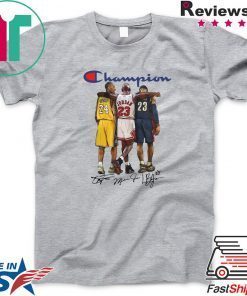 Champions Kobe Bryant Michael Jordan LeBron James Signatures Official T-Shirts