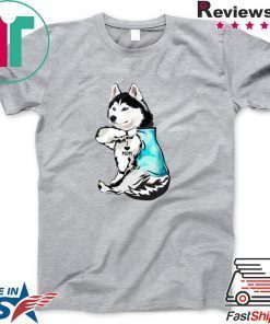 Dog Husky Tattoos I Love Mom Gift T-Shirt