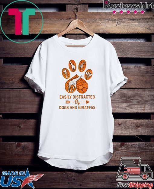 Easily Distracted By Dogs And Giraffes Gift T-Shirt