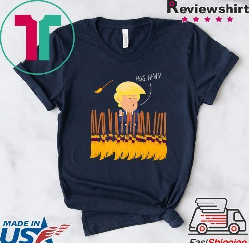 Funny Trump 2020 Fake News Broom Challenge Meme Premium Tee Shirts