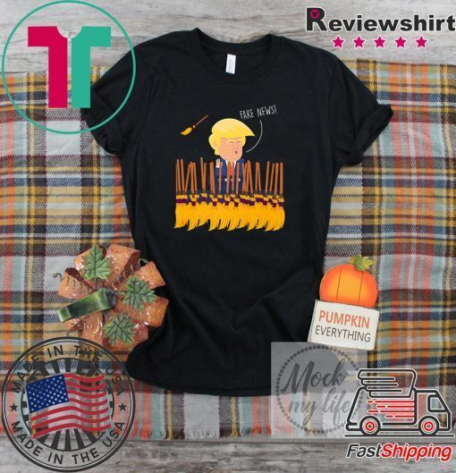 Funny Trump 2020 Fake News Broom Challenge Meme Premium Tee Shirts