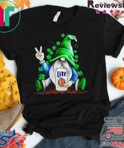 Gnomes Lucky Hug Miller Lite St Patricks Day Gift T-Shirt