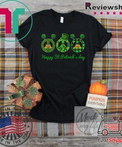 Hippie Peace Shamrock St Patrick’s day Irish Gift T-Shirts