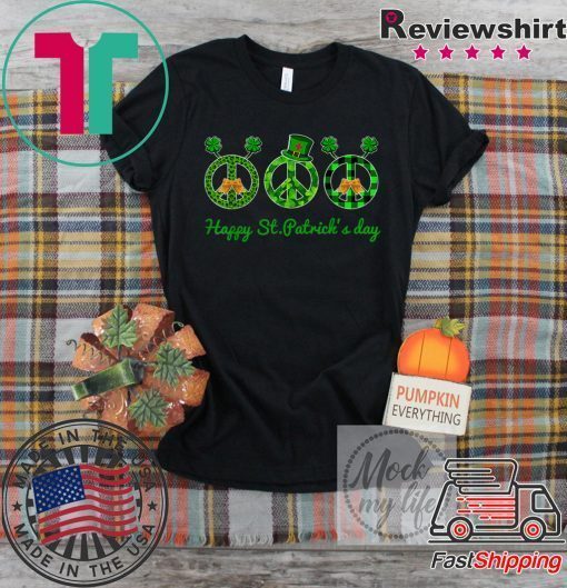 Hippie Peace Shamrock St Patrick’s day Irish Gift T-Shirts