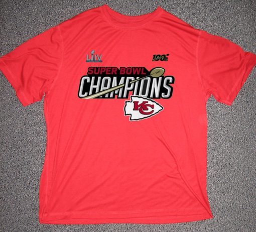 Kansas City Chiefs Super Bowl LIV Champions Trophy Gift T-Shirts