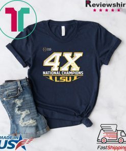 LSU Tigers 4X National Champions T-Shirt LSU Tigers Branded 4-Time Football National Champions Tee Shirts