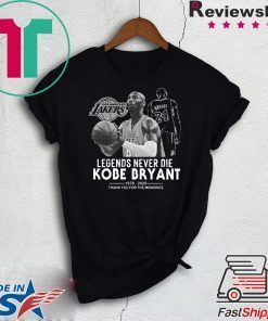 Los Angeles Lakers Legends Never Die Kobe Bryant 1978-2020 Thank You For The Memories Official T-Shirts