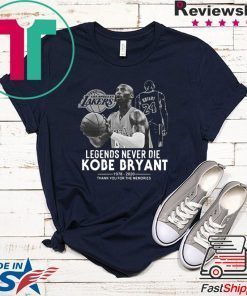 Los Angeles Lakers Legends Never Die Kobe Bryant 1978-2020 Thank You For The Memories Official T-Shirts