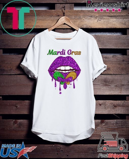 Mardi Gras Lip Biting Diamong Shining Gift T-Shirt