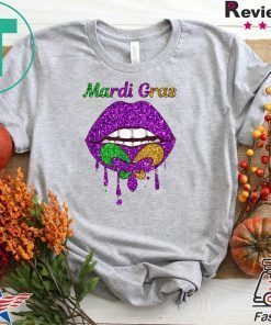 Mardi Gras Lip Biting Diamong Shining Gift T-Shirt