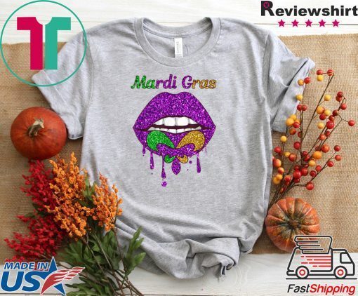 Mardi Gras Lip Biting Diamong Shining Gift T-Shirt