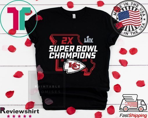 NFL Pro Line by Fanatics Branded Black Kansas City Chiefs 2-Time Super Bowl Champions Gift T-Shirt