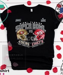 NFL Pro Line by Fanatics Branded Black San Francisco 49ers vs Kansas City Chiefs Super Bowl LIV Official T-Shirts