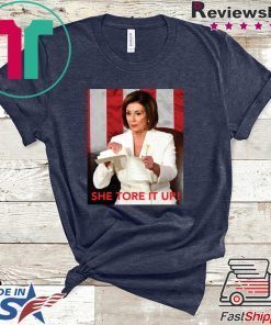 Nancy Pelosi Meme She Tore It Up Trump Speech Gift T-Shirts