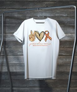 Peace Love Cure Multiple Sclerosis Awareness Gift T-Shirt