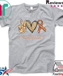 Peace Love Cure Multiple Sclerosis Awareness Gift T-Shirt