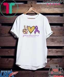 Peace Love Cure Purple Ribbon Alzheimer's Awareness Gift T-Shirts