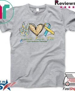 Peace Love T21 Down Syndrome Awareness Gift T-Shirt