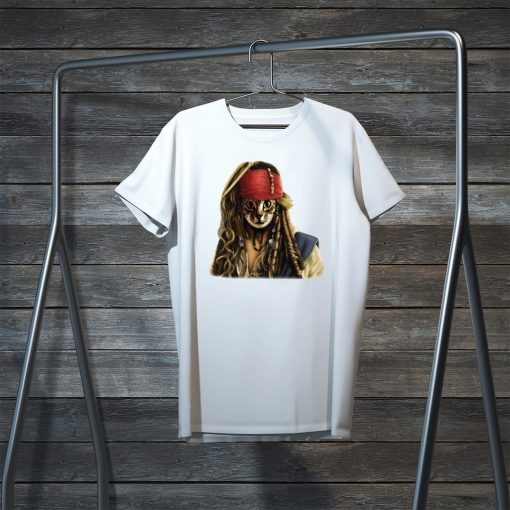 Pirates Jack Sparrow Cat Gift T-Shirt