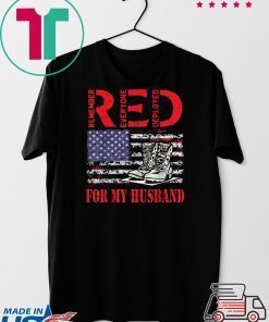 RED Friday For My Husband Army Military Wife US Flag Veteran Gift T-Shirt