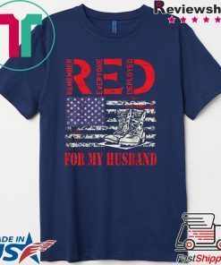 RED Friday For My Husband Army Military Wife US Flag Veteran Gift T-Shirt