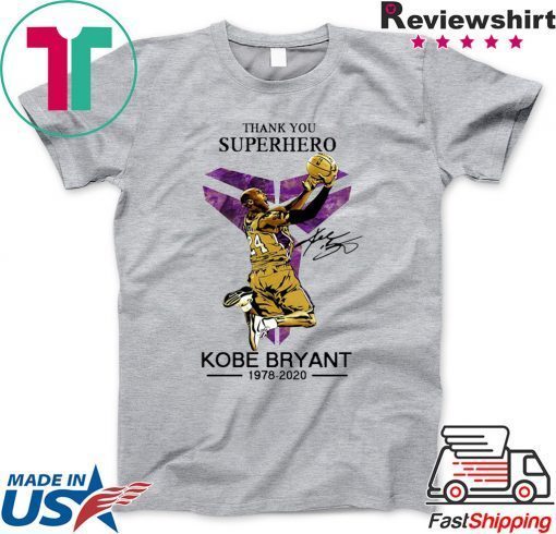 Thank You Superhero Kobe Bryant 1978-2020 Signature Official T-Shirts