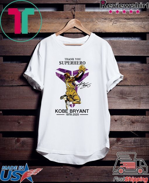 Thank You Superhero Kobe Bryant 1978-2020 Signature Official T-Shirts