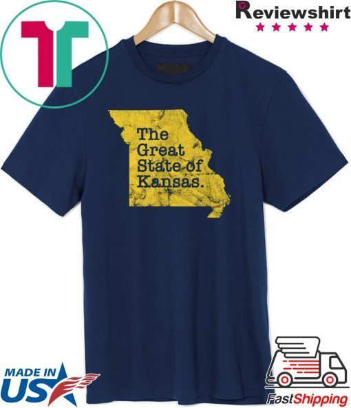 The Great State of Kansas Funny Missouri Distressed Apparel Tee Shirts