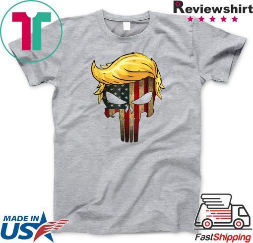 Vintage Trump Hair Skull 2020 American Flag Gift T-Shirts