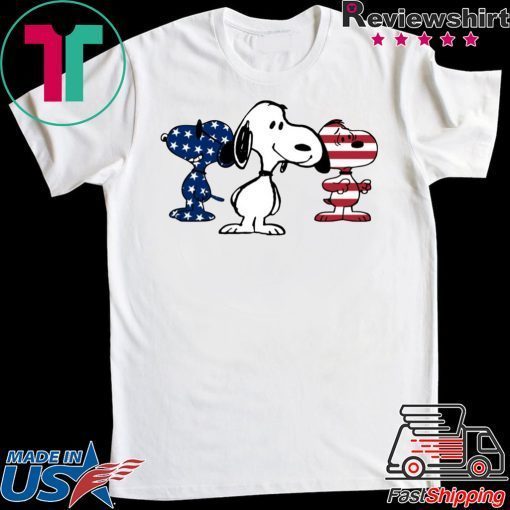 4th Of July Three Snoopy American Flag Gift T-Shirts
