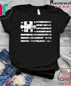 American Flag Heart Love Autism Awareness Gift T-Shirt