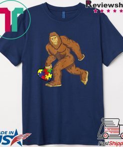 Autism Awareness Bigfoot Heart Puzzle Piece Gift T-Shirt
