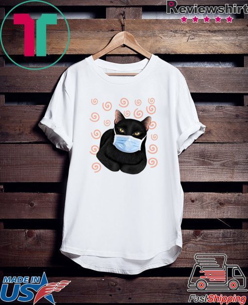 Black cat face mask Gift T-Shirt