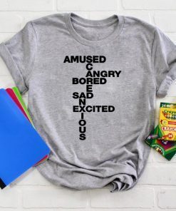 Bored Amused Angry Sad Excited Anxious Scared Mood Classic T-Shirt