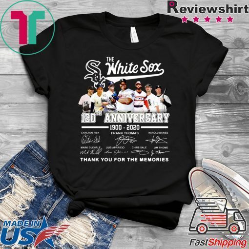 Chicago The White Sox 120th Anniversary 1900-2020 Signature Thank You For The Memories Gift T-Shirt