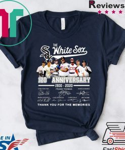 Chicago The White Sox 120th Anniversary 1900-2020 Signature Thank You For The Memories Gift T-Shirt