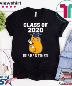 Class Of 2020 Graduation Senior Funny Quarantine Cat Gift T-Shirt