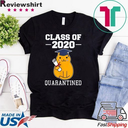 Class Of 2020 Graduation Senior Funny Quarantine Cat Gift T-Shirt