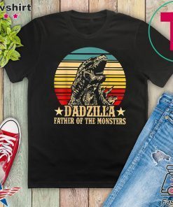 Dadzilla Father Of The Monsters Retro Vintage Sunset Gift T-Shirt