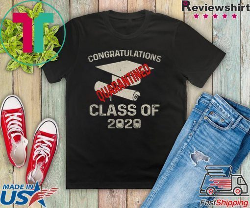 Funny Quarantined 2020 Graduating Class in Quarantine Retro Gift T-Shirt